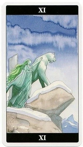 Tarot of the Dream Enchantress Review 8 Strength card from the Tarot of the Dream Enchantress deck