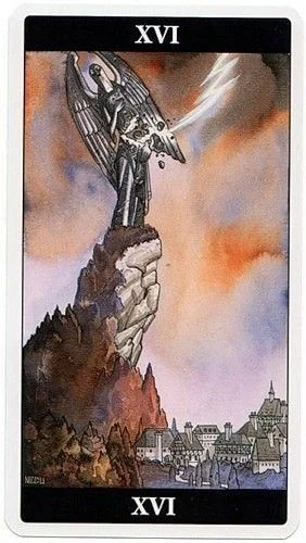 Tarot of the Dream Enchantress Review 16 The Tower in the Tarot of the Dream Enchantress deck