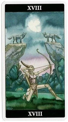 Tarot of the Dream Enchantress Review 19 The Moon card from the Tarot of the Dream Enchantress deck