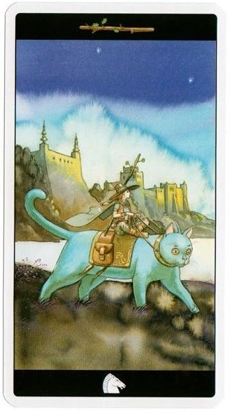 Knight of Wands card from the Tarot of the Dream Enchantress deck