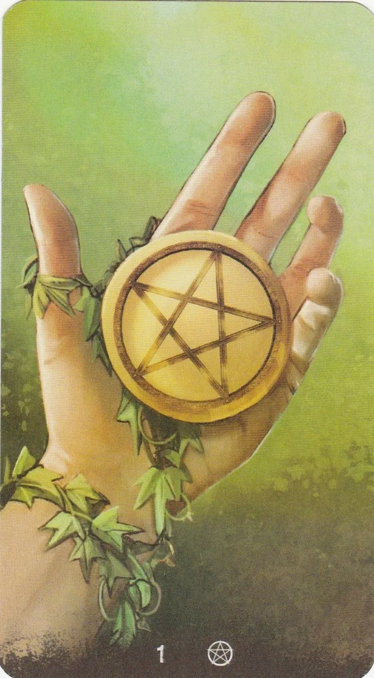 Ace of Pentacles card from the Tarot of the Haunted House deck