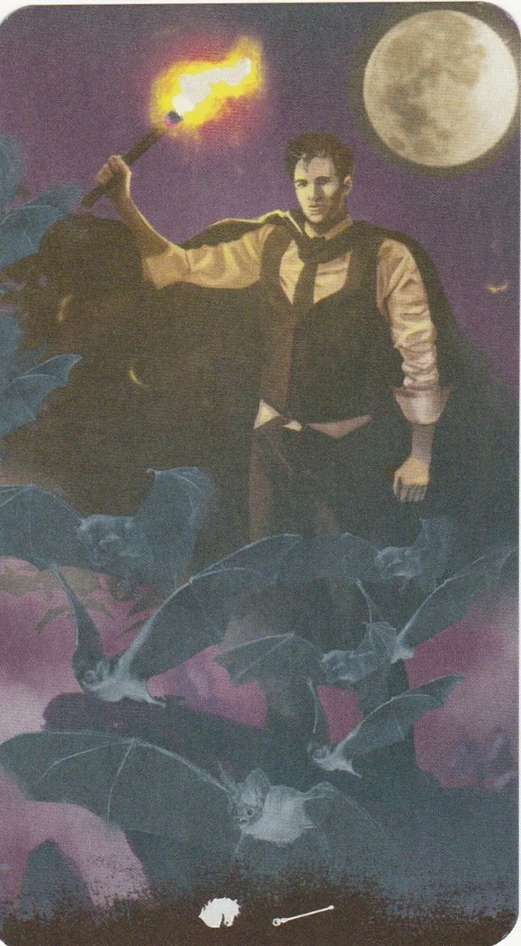 Knight of Wands card from the Tarot of the Haunted House deck