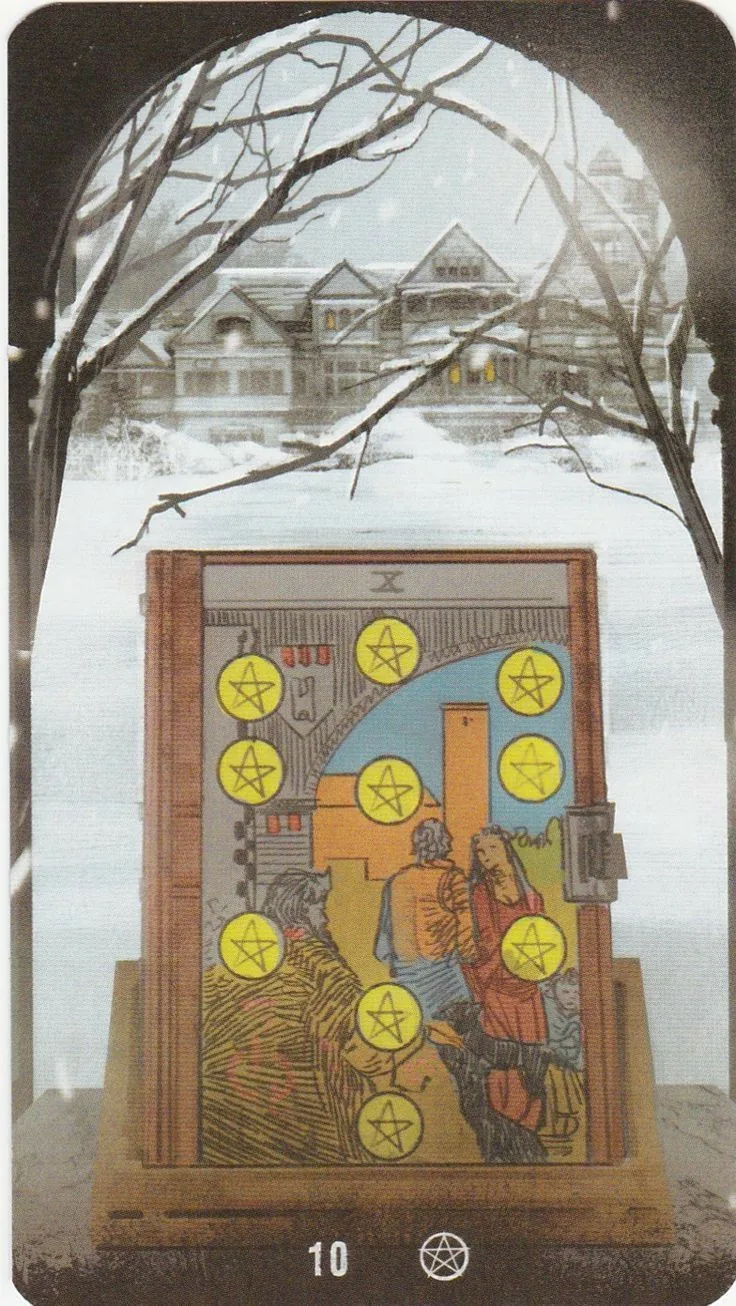10 of Pentacles card from the Tarot of the Haunted House deck