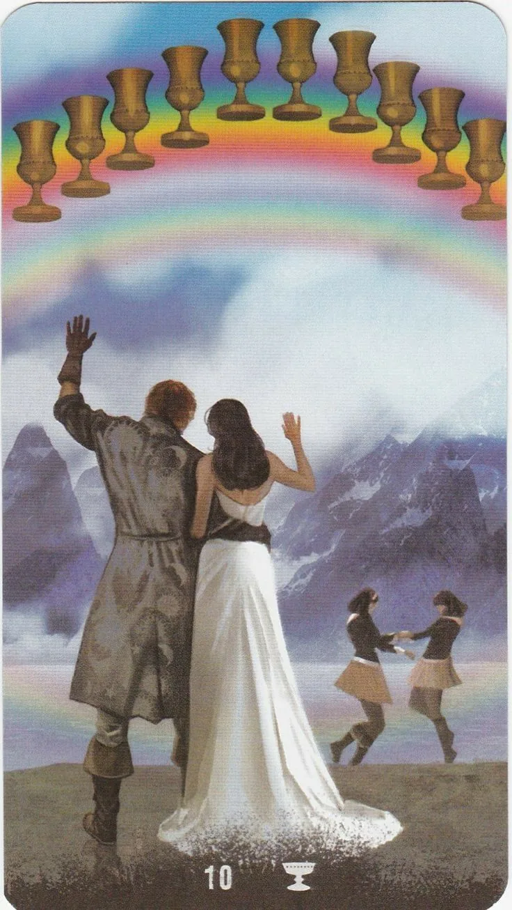 10 of Cups card from the Tarot of the Haunted House deck