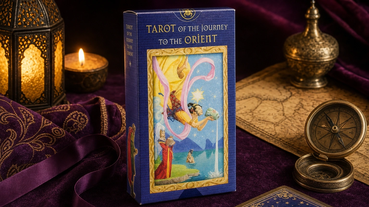 Tarot of the Journey To the Orient Deck by Lo Scarabeo in a travel-inspired setting