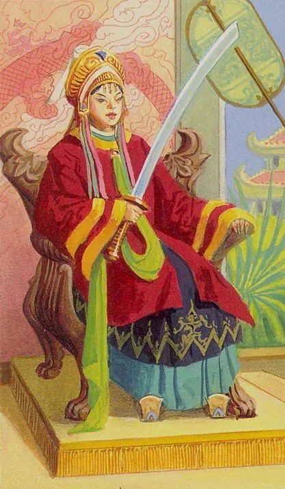 Justice card from the Tarot of the Journey To the Orient deck