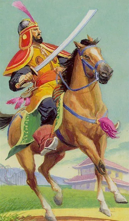 Knight of Swords card from the Tarot of the Journey To the Orient deck