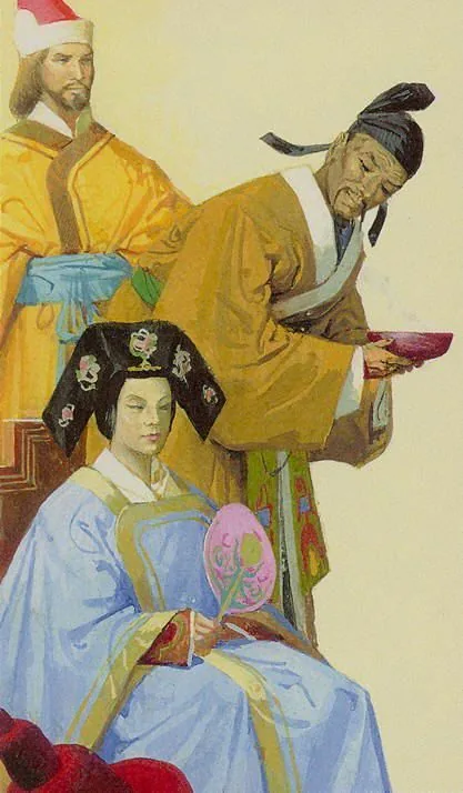 Seven of Cups card from the Tarot of the Journey To the Orient deck