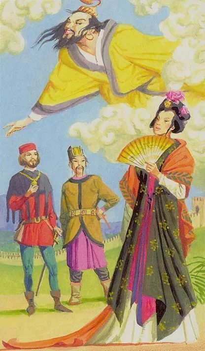 The Lovers card from the Tarot of the Journey To the Orient deck