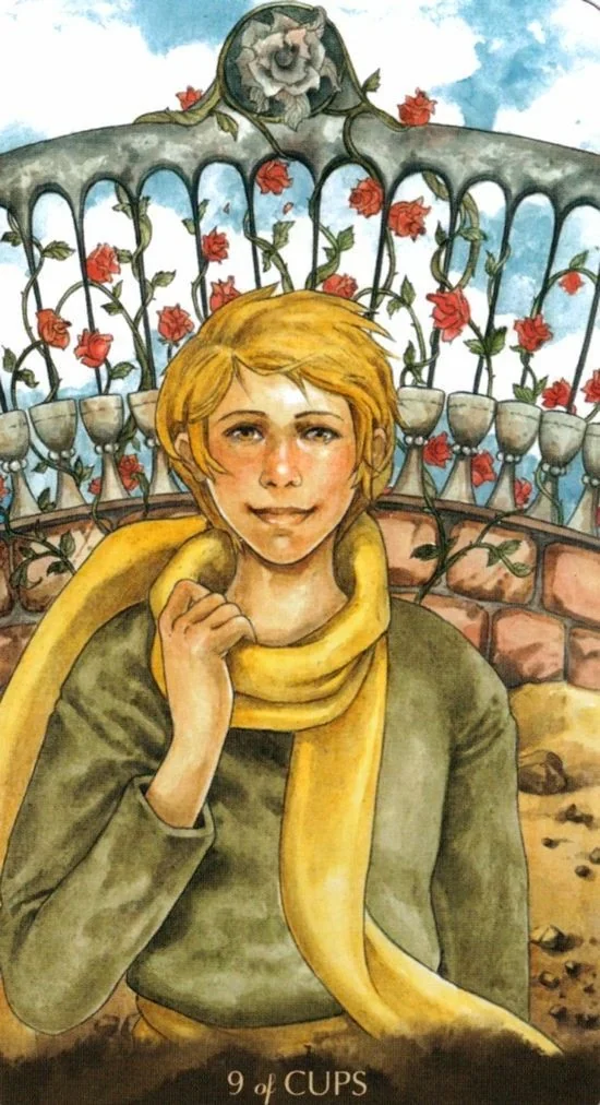 9 of Cups card from the Tarot of the Little Prince deck