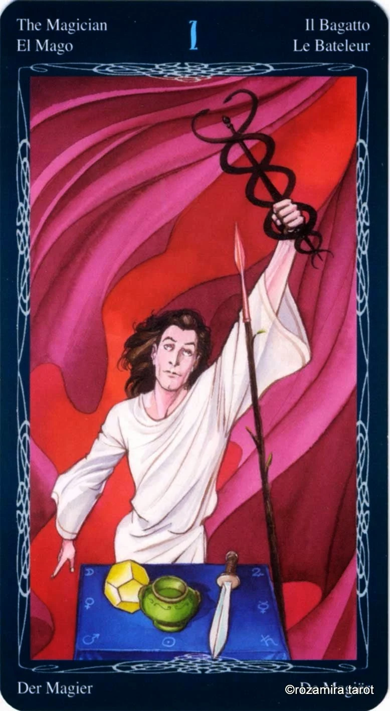 The Magician card from the Tarot of the Mystic Spiral deck