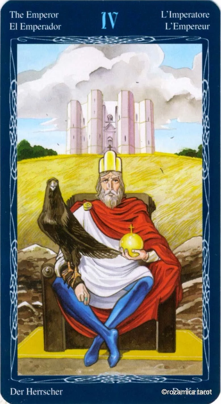 The Emperor card from the Tarot of the Mystic Spiral deck
