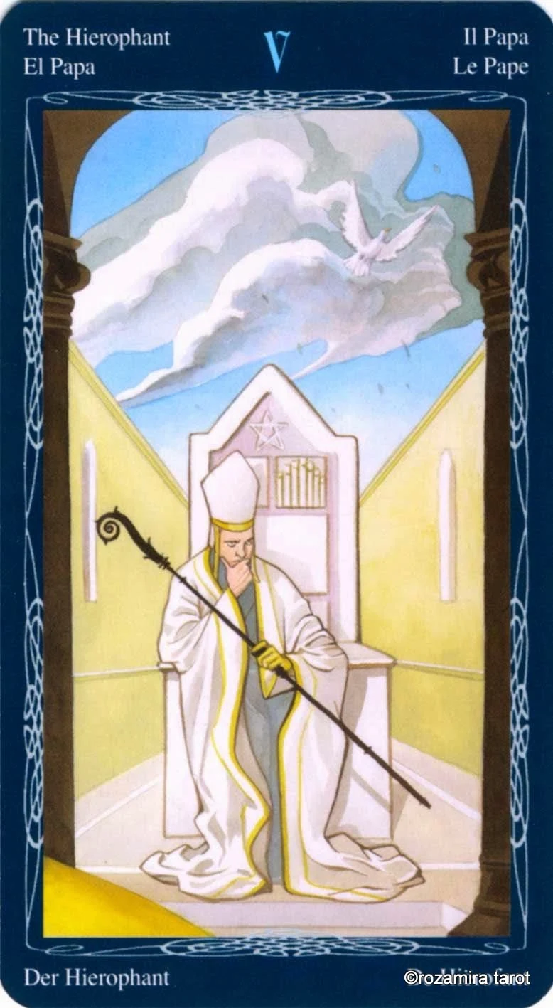 The Hierophant card from the Tarot of the Mystic Spiral deck