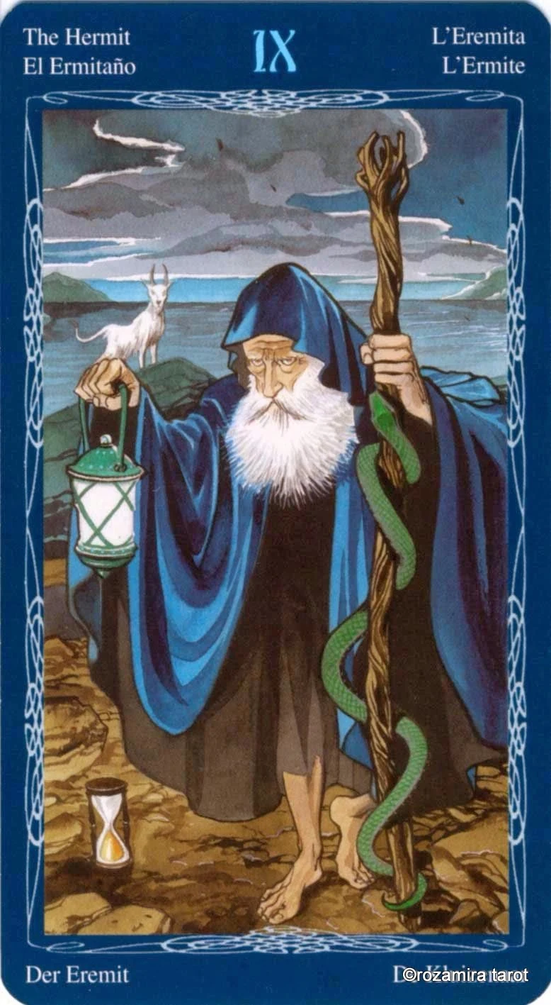 The Hermit card from the Tarot of the Mystic Spiral deck
