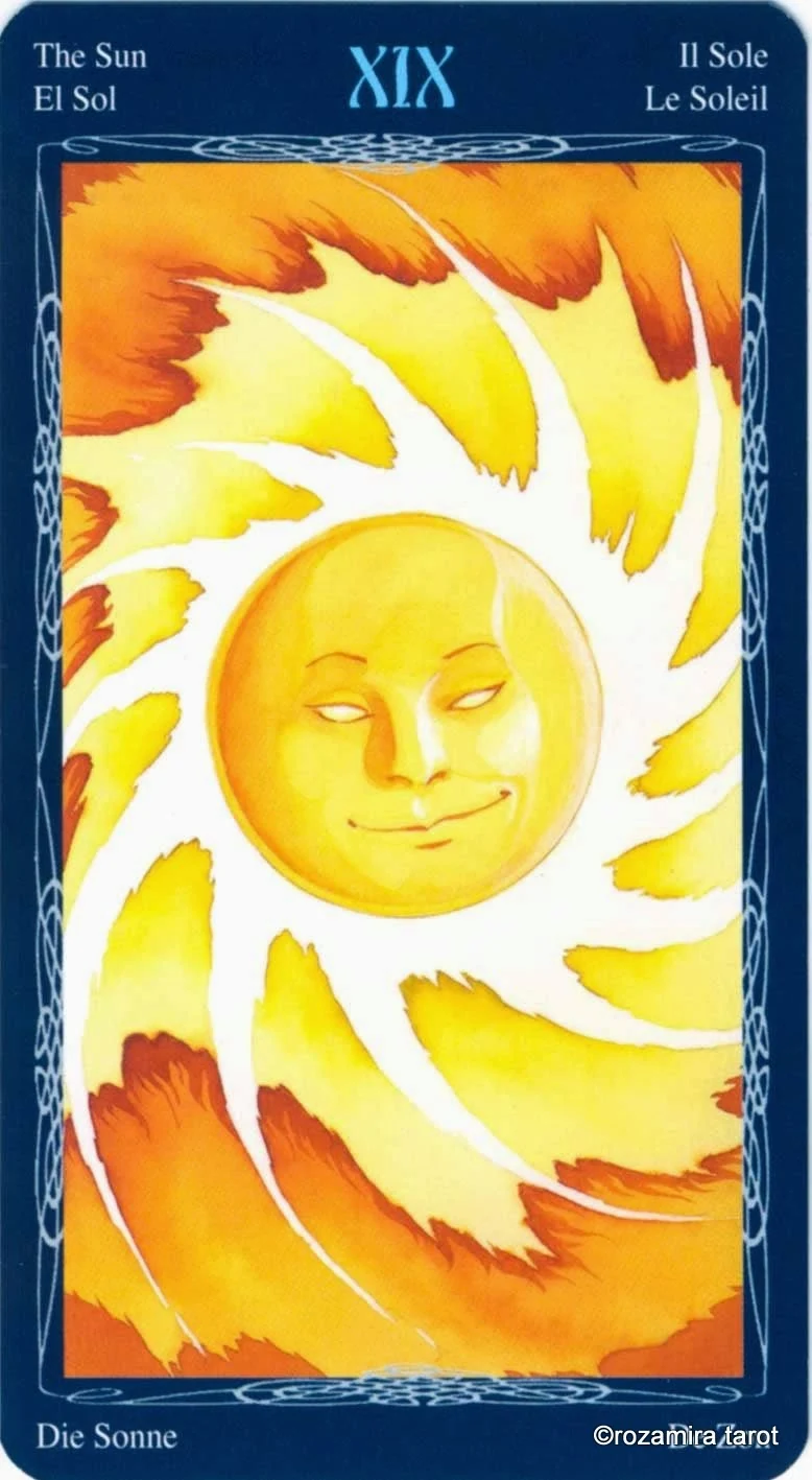 The Sun card from the Tarot of the Mystic Spiral deck