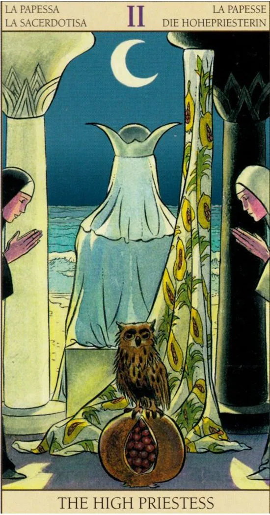 The High Priestess card from the Tarot of the New Vision deck