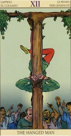 The Hanged Man - Tarot of the New Vision card The Hanged Man from the Tarot of the New Vision deck