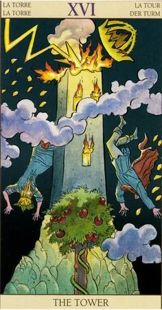 The Tower card from the Tarot of the New Vision deck