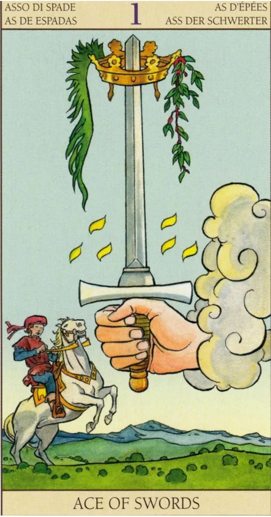 Ace of Swords card from the Tarot of the New Vision deck
