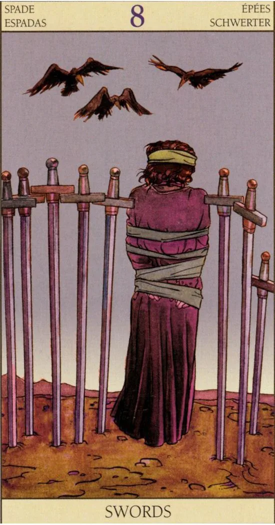 8 of Swords card from the Tarot of the New Vision deck