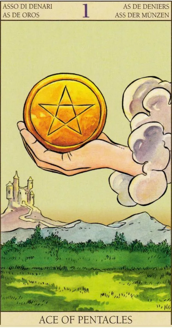 Ace of Pentacles - Tarot of the New Vision card Ace of Pentacles from the Tarot of the New Vision deck