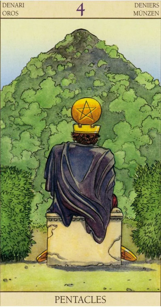 4 of Pentacles card from the Tarot of the New Vision deck