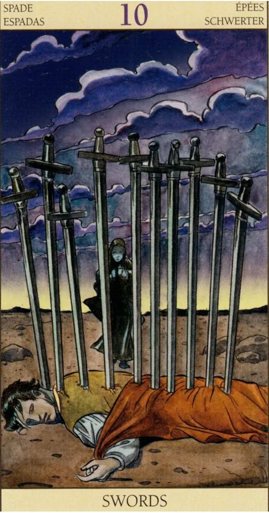 10 of Swords - Tarot of the New Vision - Tarot Deck by Pietro Alligo