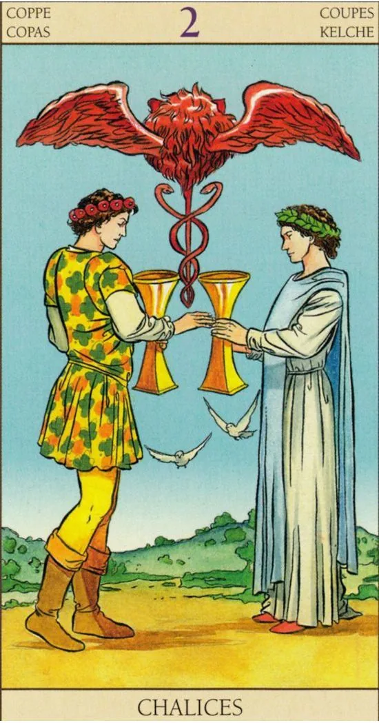 2 of Cups - Tarot of the New Vision - Tarot Deck by Pietro Alligo