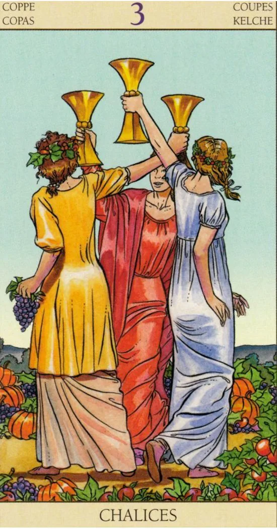 3 of Cups - Tarot of the New Vision - Tarot Deck by Pietro Alligo