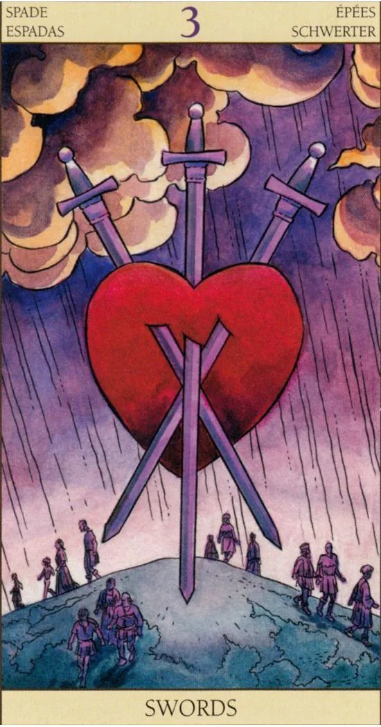 3 of Swords - Tarot of the New Vision - Tarot Deck by Pietro Alligo