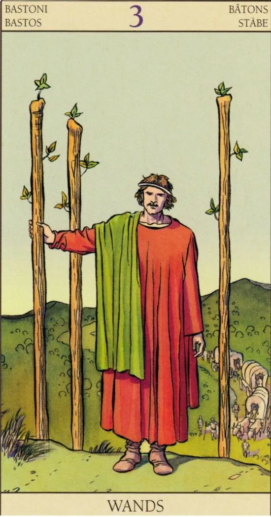 3 of Wands - Tarot of the New Vision - Tarot Deck by Pietro Alligo