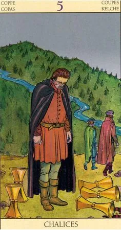 5 of Cups - Tarot of the New Vision - Tarot Deck by Pietro Alligo