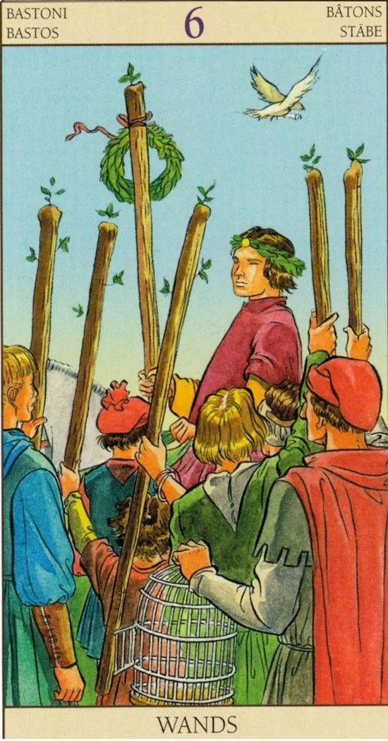 6 of Wands - Tarot of the New Vision - Tarot Deck by Pietro Alligo