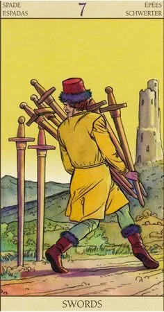 7 of Swords - Tarot of the New Vision - Tarot Deck by Pietro Alligo