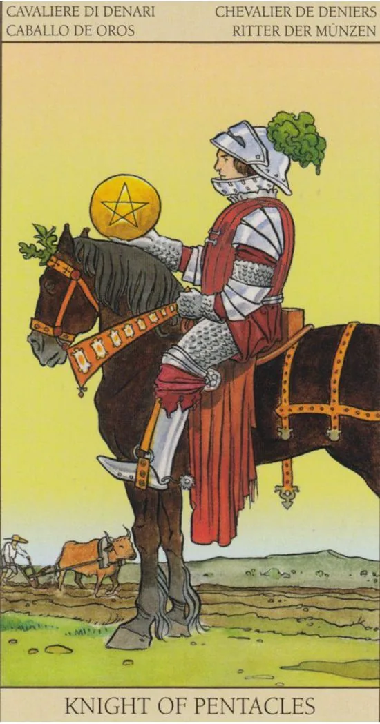Knight of Pentacles - Tarot of the New Vision - Tarot Deck by Pietro Alligo