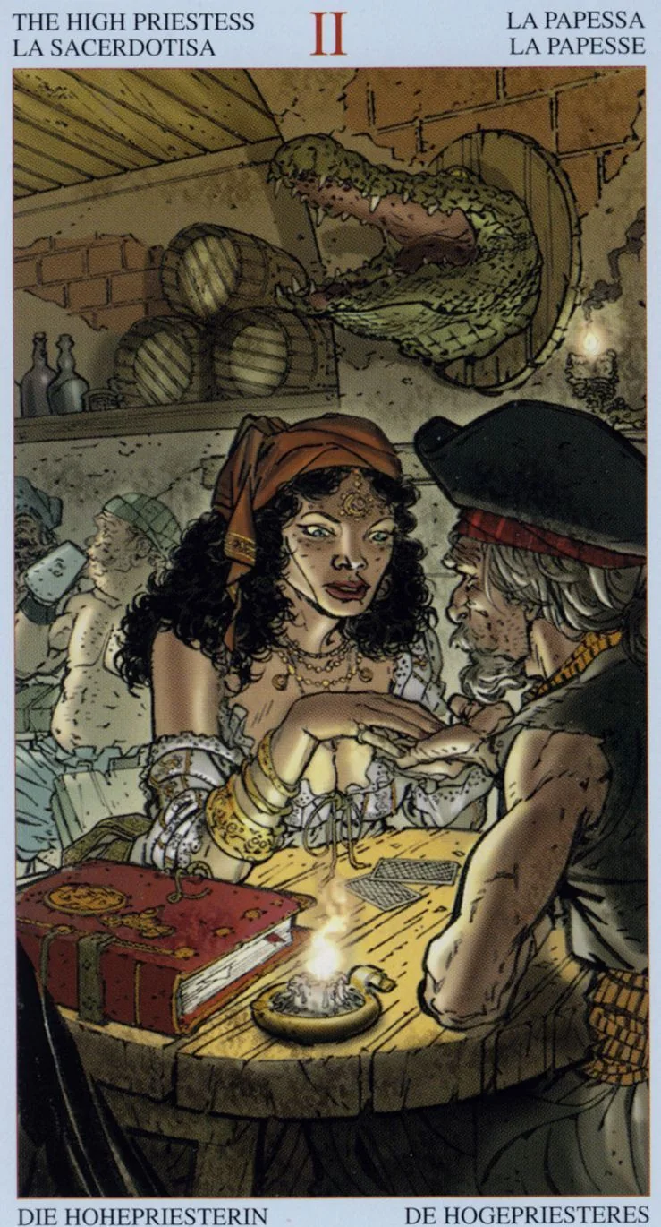 The High Priestess card from the Tarot Of The Pirates deck