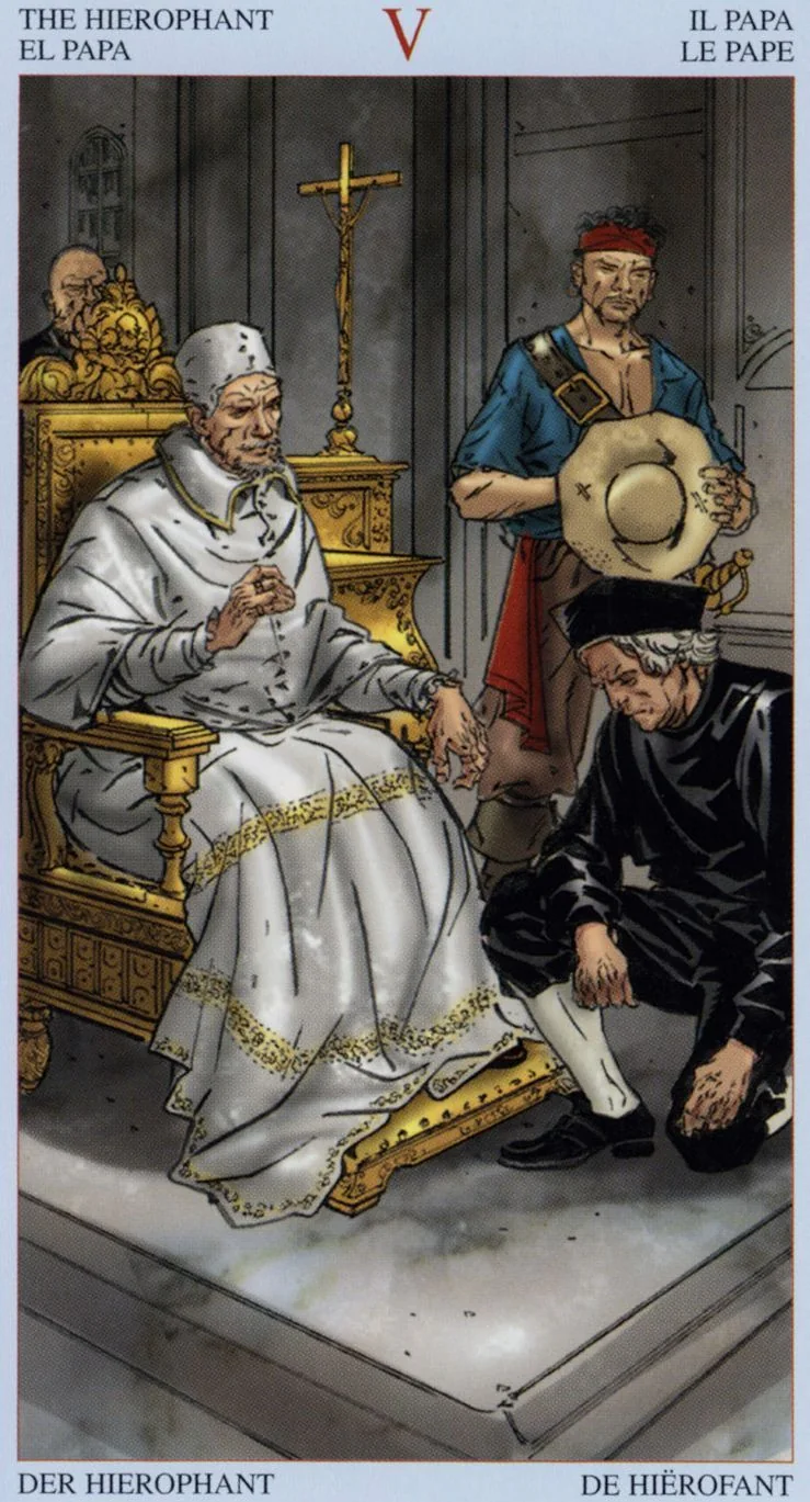The Hierophant card from the Tarot Of The Pirates deck