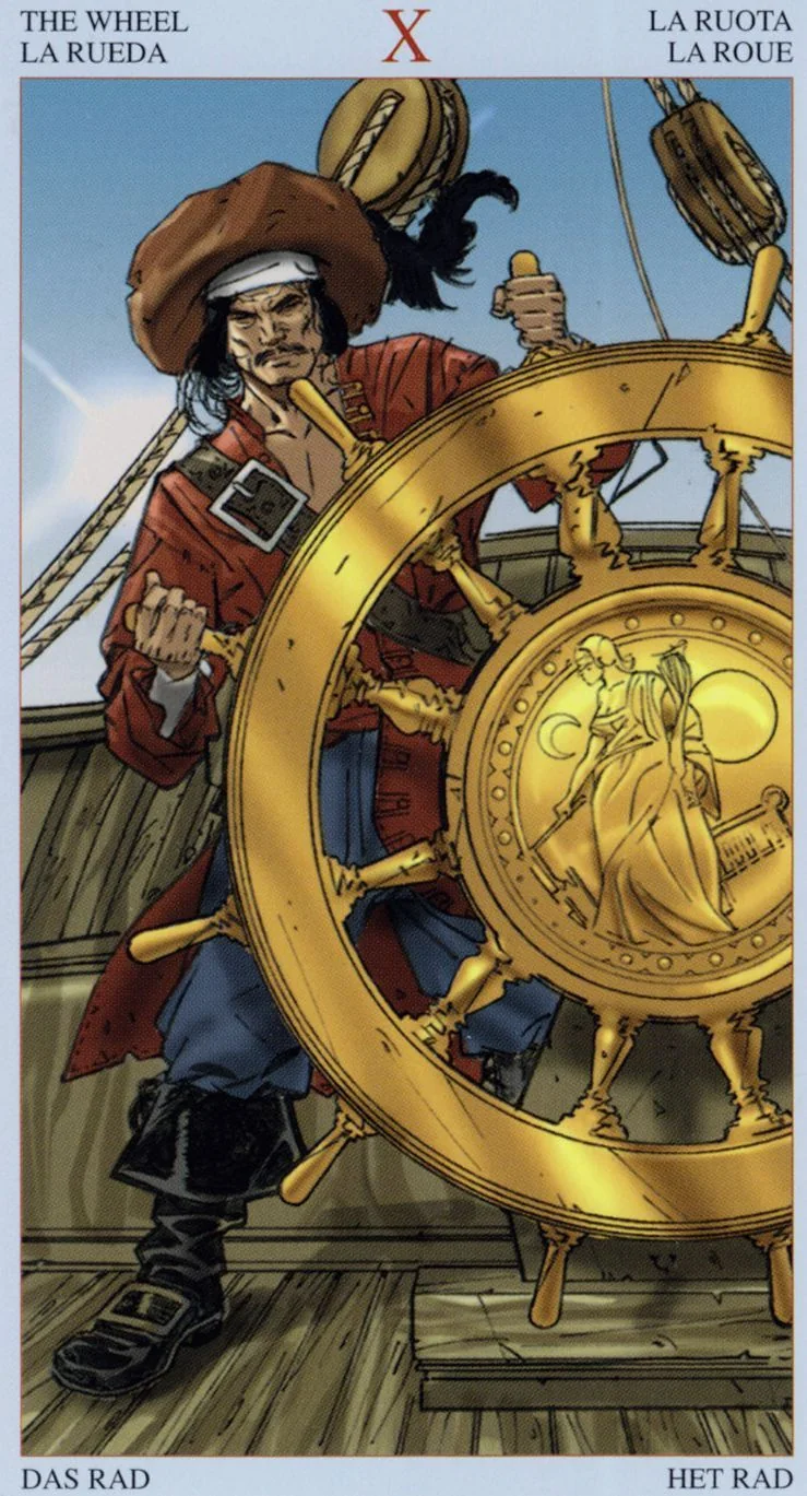 Wheel of Fortune card from the Tarot Of The Pirates deck