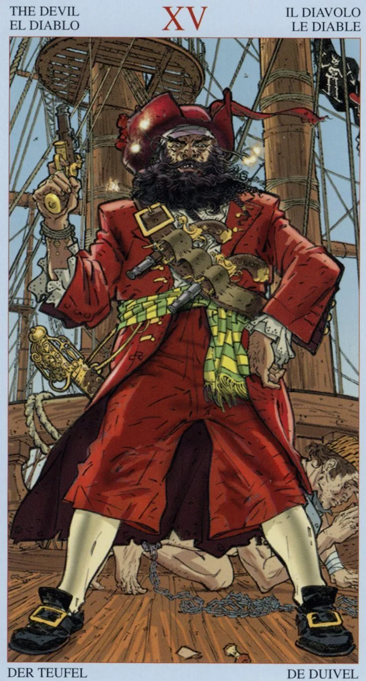 The Devil card from the Tarot Of The Pirates deck