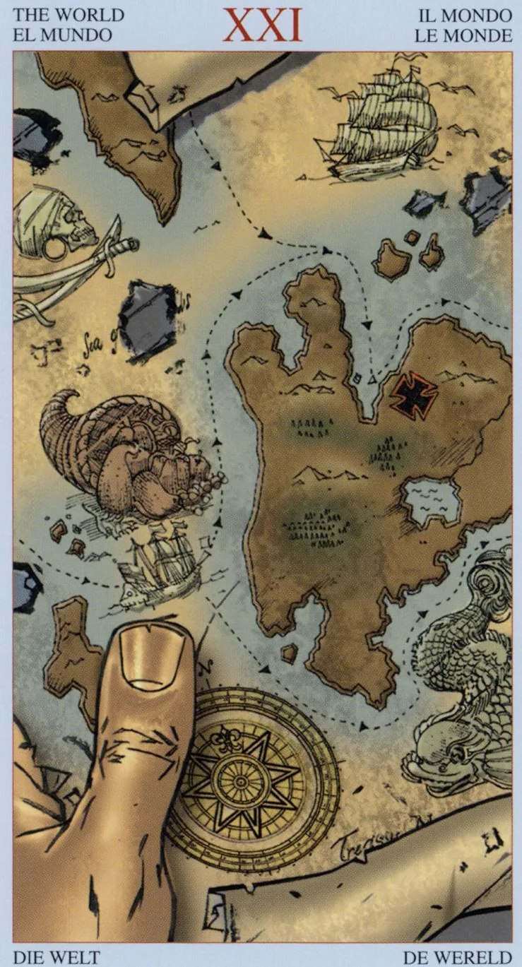 The World card from the Tarot Of The Pirates deck
