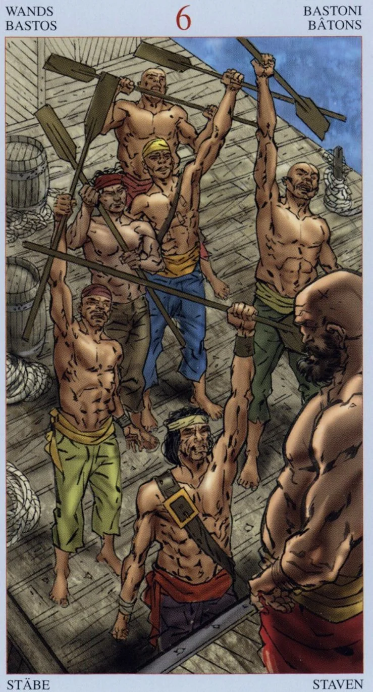 6 of Wands card from the Tarot Of The Pirates deck