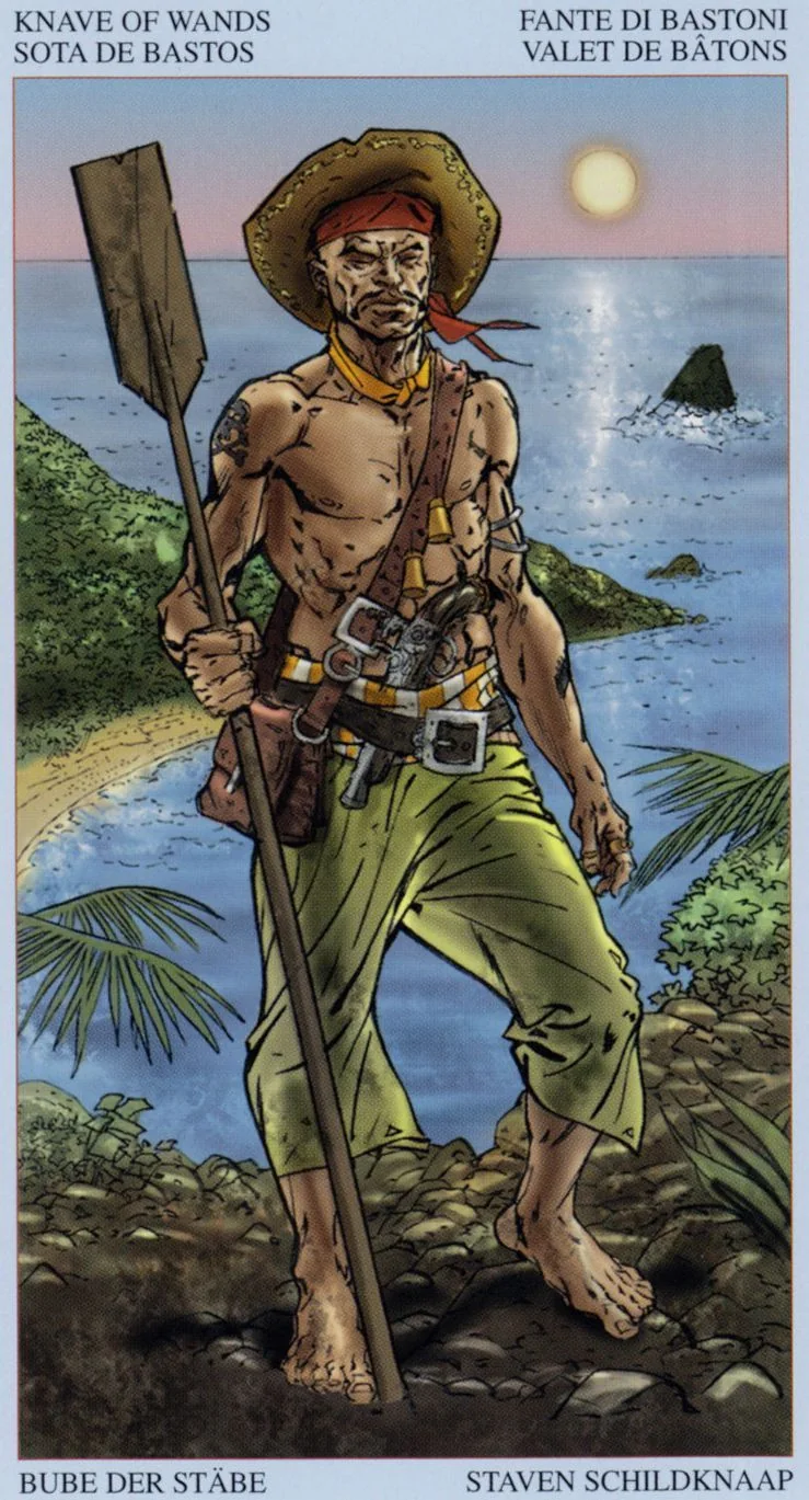Page of Wands card from the Tarot Of The Pirates deck