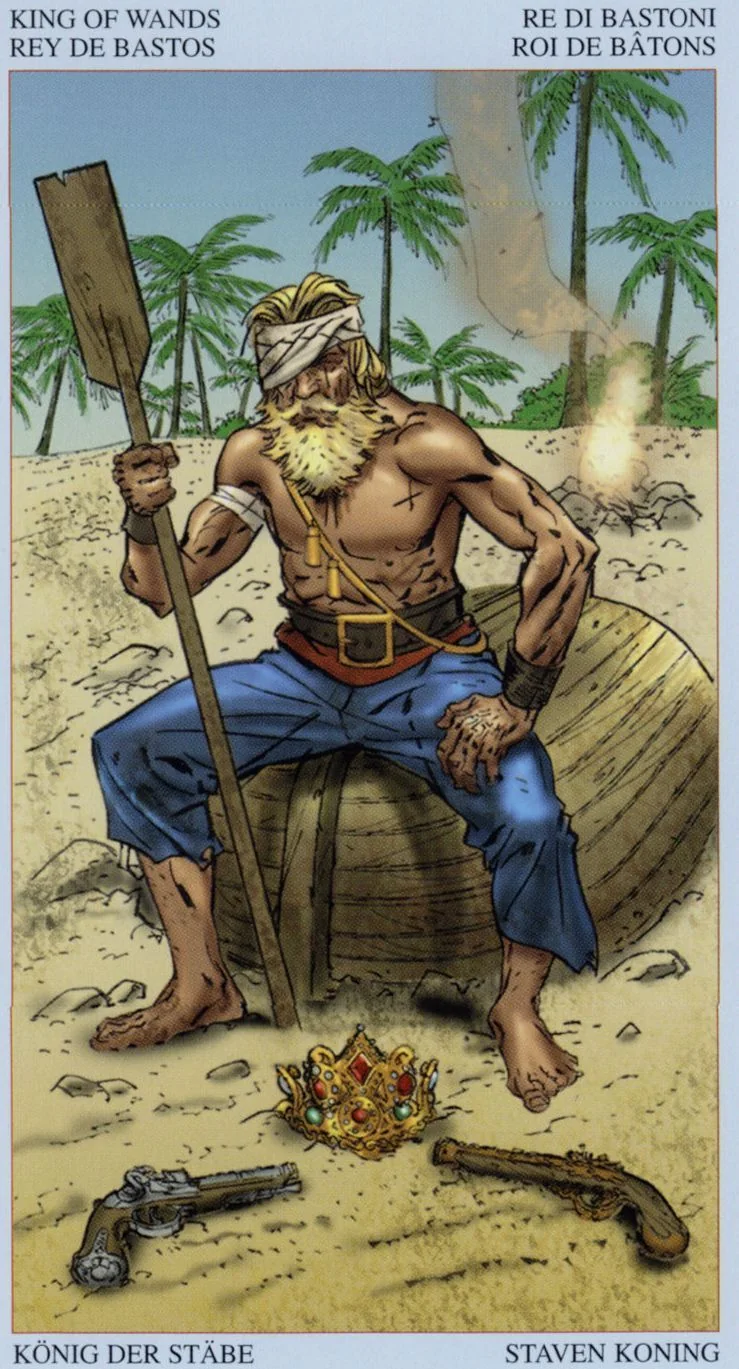 King of Wands card from the Tarot Of The Pirates deck