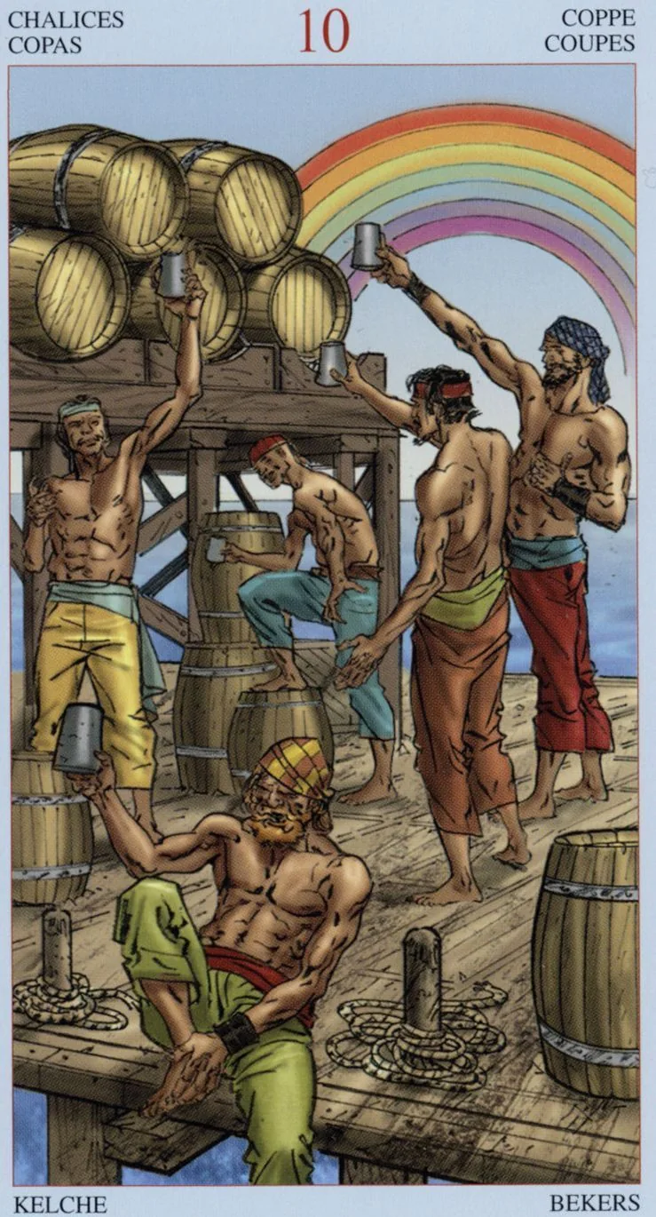 10 of Cups card from the Tarot Of The Pirates deck