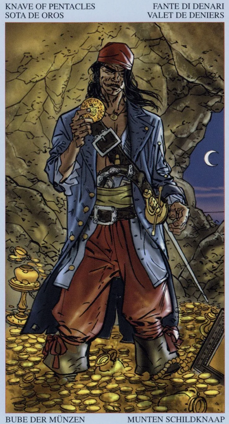 Page of Pentacles card from the Tarot Of The Pirates deck