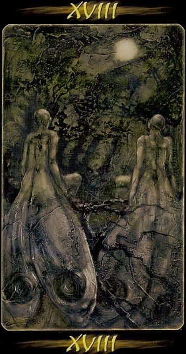 Tarot of the Secret Forest Review 1 The Moon card from Tarot of the Secret Forest