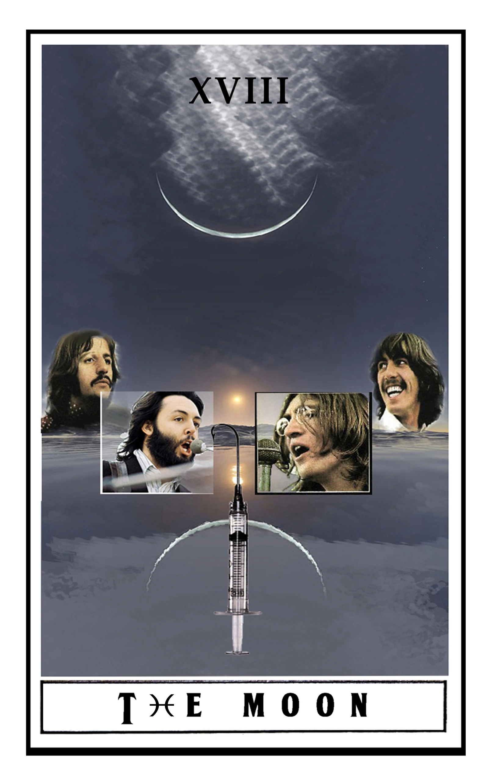 The Moon card from The Beatles Tarot deck