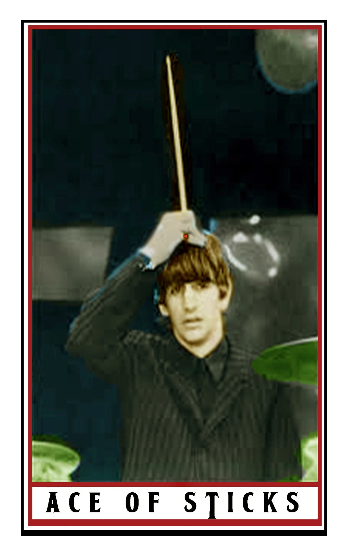 Ace of Sticks card from The Beatles Tarot deck