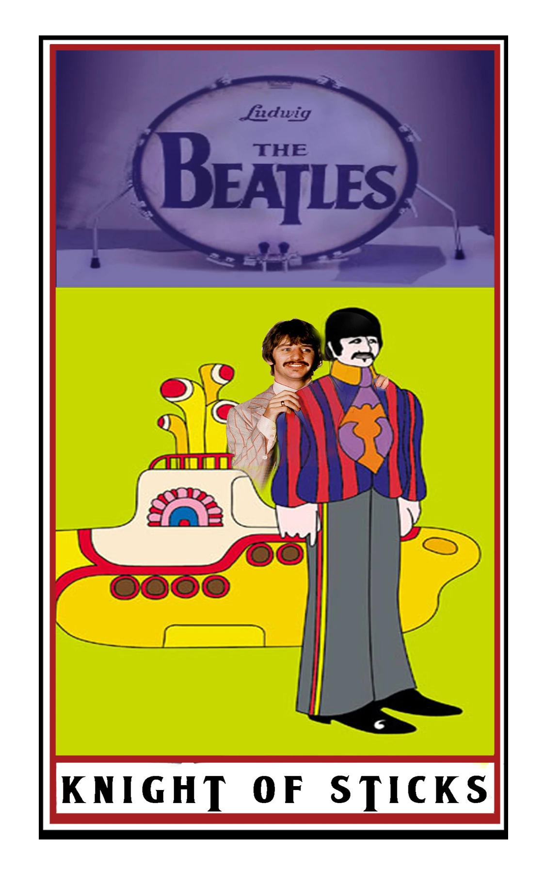 Knight of Sticks card from The Beatles Tarot deck