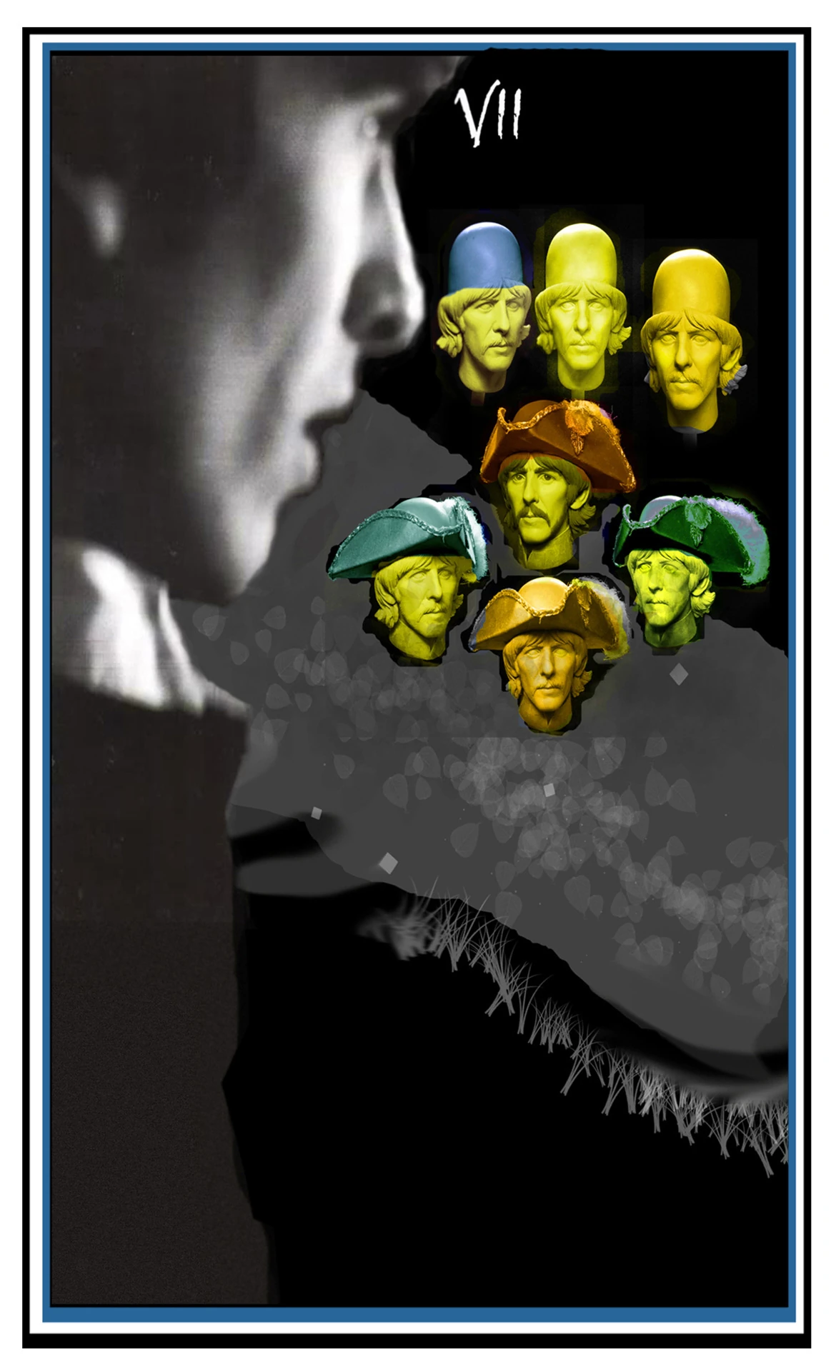 Seven of Cups card from The Beatles Tarot deck